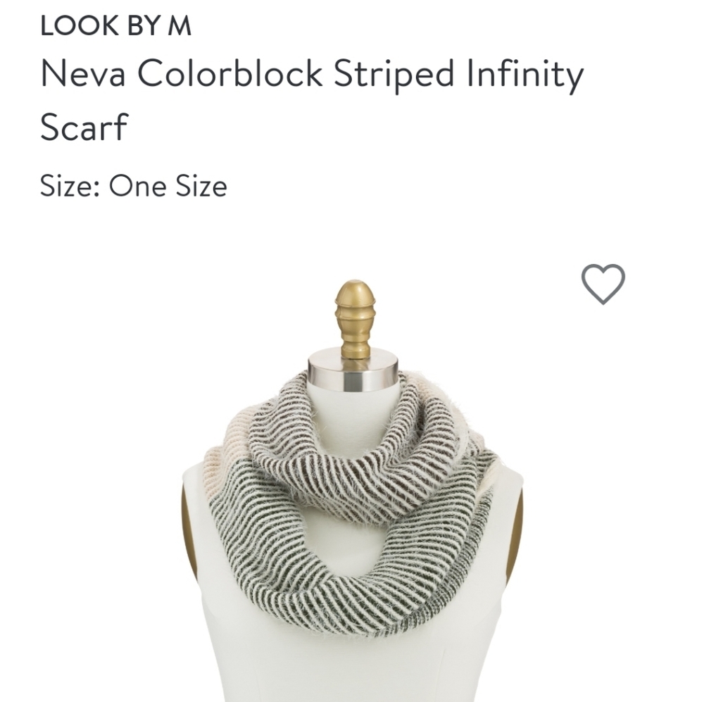 NWOT Look By M Neva Striped Infinity Scarf
